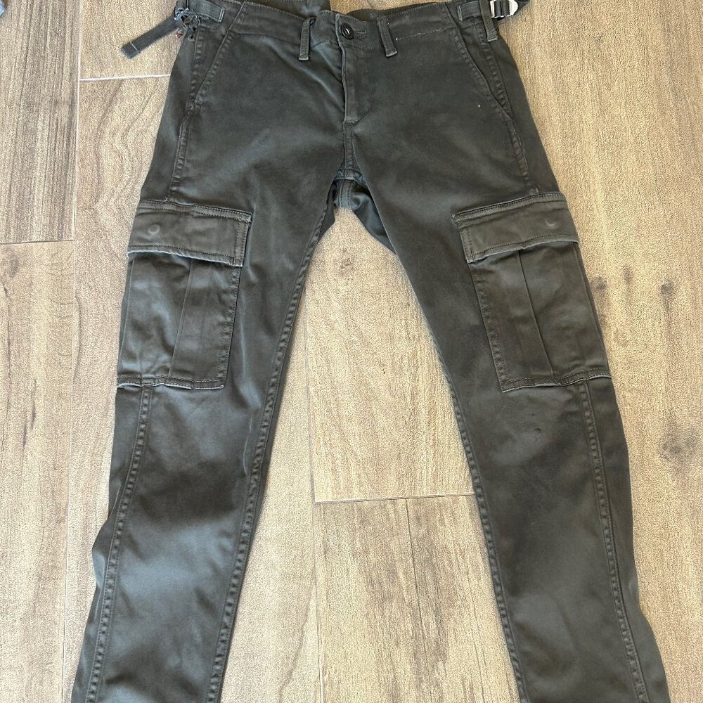 Ag Adriano Goldschmied Cargo Straight Leg Army Green Pant Size 24